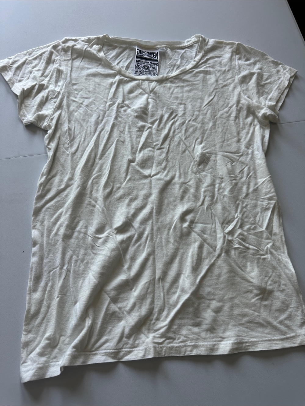 Z—Jungmaven Women's Short Sleeve Crewneck Tee in Off-White